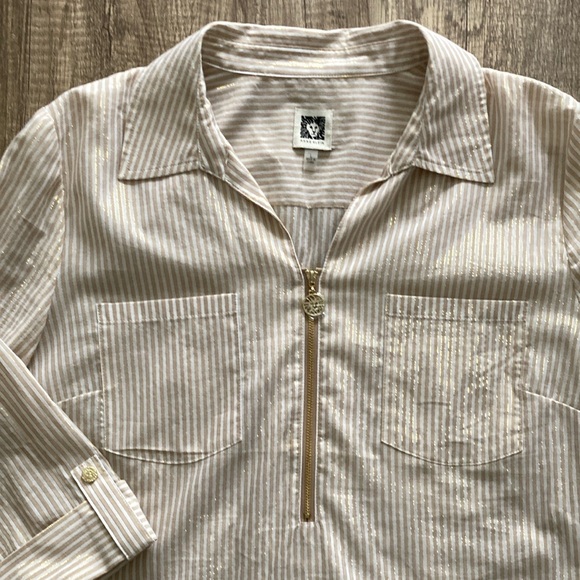 Zipper Blouse, Anne Klein, size Large - Picture 4 of 9